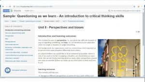 Critical thinking course screenshot.