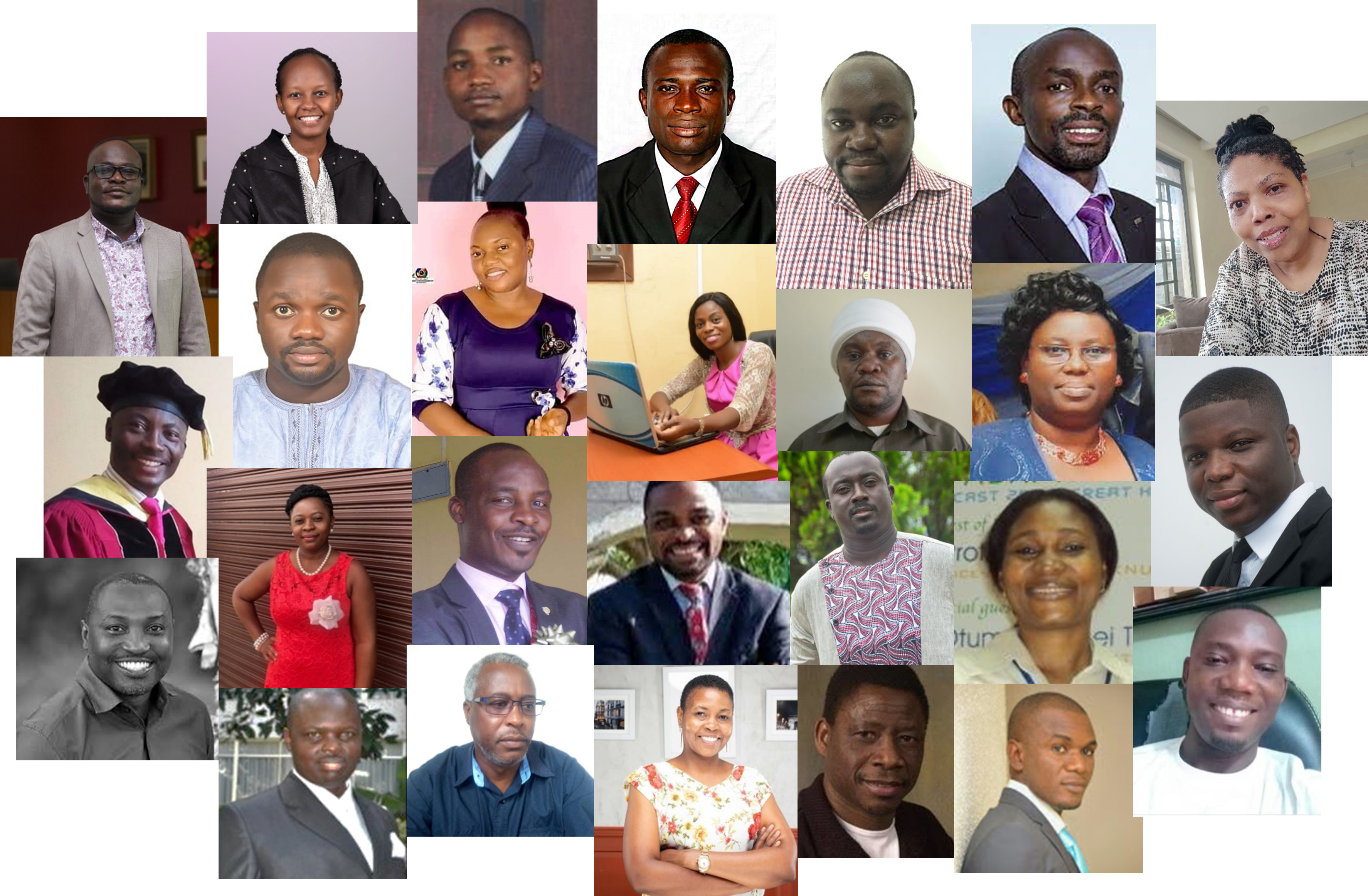 Headshots of people who shared stories for Digital Universities Africa project,