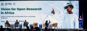 a photo of an event, with the title Vision for Open Research in Africa