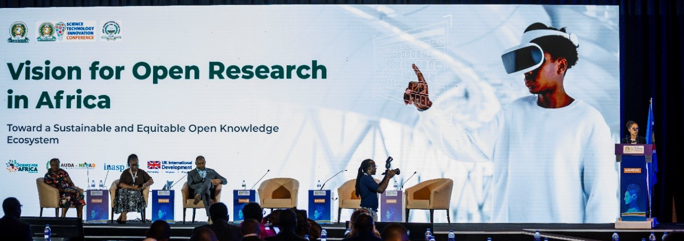 a photo of an event, with the title Vision for Open Research in Africa